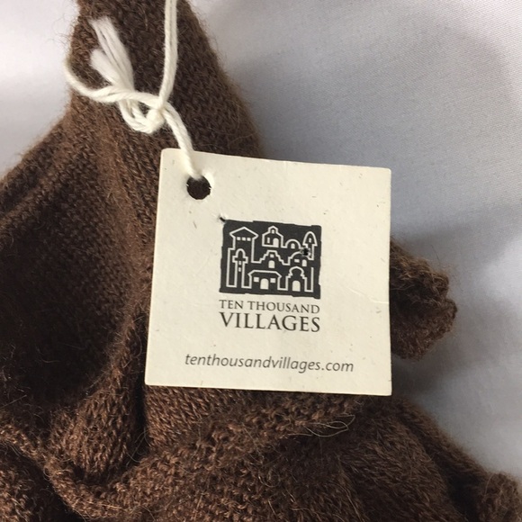 A Thousand Villages Women’s Brown Alpaca Bag With Ruffles NEW with Tags - Picture 3 of 6
